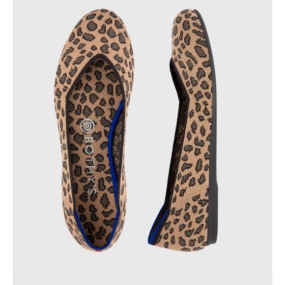 Rothy's Leopard Print Rounded-Toe Flats, Spotted Women’s Size W9 - Picture 8 of 8